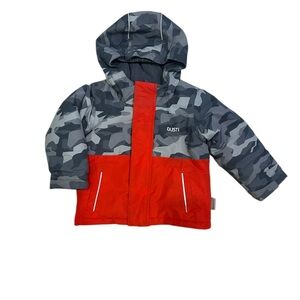 Gusti Toddler Red &‎ Gray Camouflage Hooded Winter Jacket Sz 24M Cozycore Warm